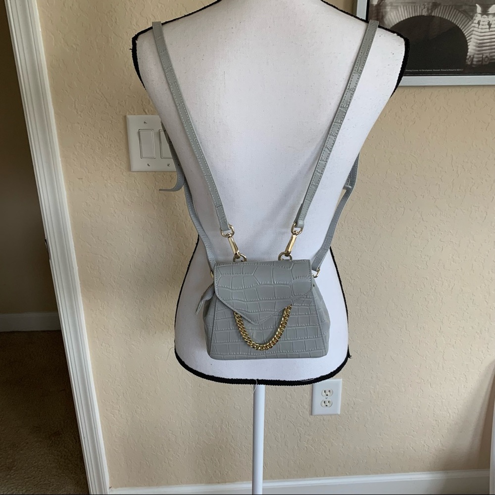 8 other reasons Jill jacobs tde daily edit collab mini backpack gray faux croc